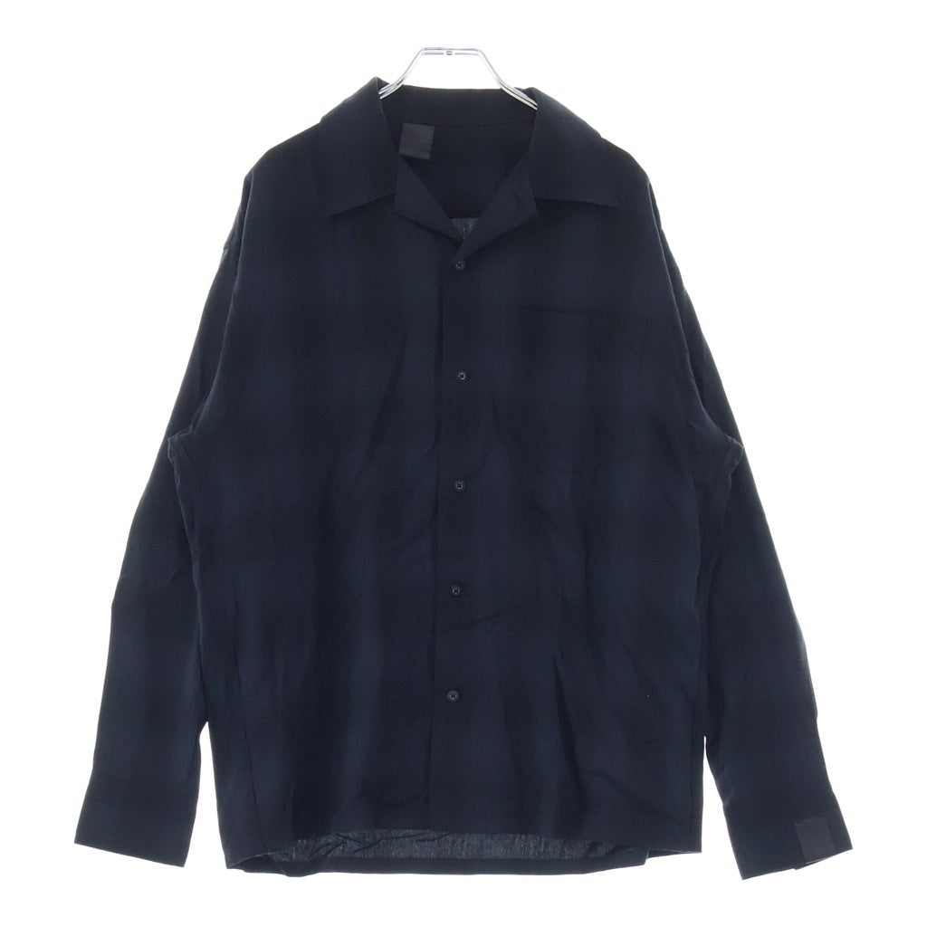N.HOOLYWOOD(エヌハリウッド) 21AW OPEN COLLAR SHIRT オープンカラーオンブレチェックシャツ 長袖シャツ 2212-SH06-010 ブラック