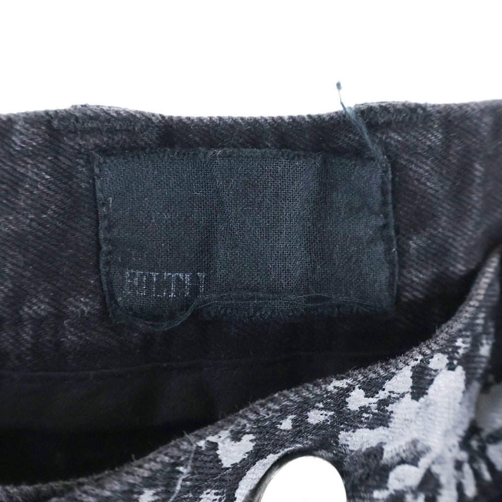 FILTH(フィルス) RUSTY WAXED FLARE CUT コーティング ペイント加工 フレアパンツ ブラック