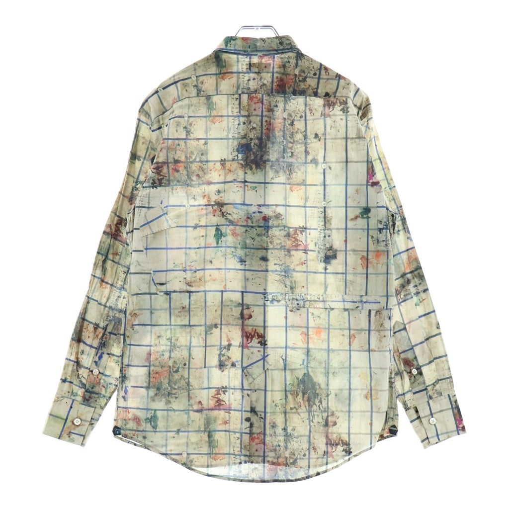 Paul Smith(ポールスミス) ペイント柄 総柄チェック 長袖シャツカットソー PN-CR-72606 マルチ