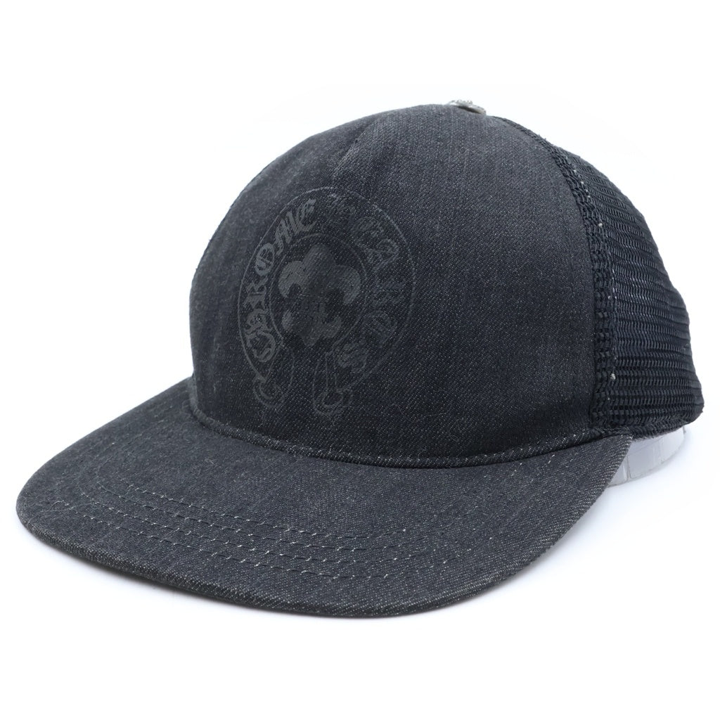 CHROME HEARTS(クロムハーツ) BS FLARE SCROLL LABEL BSフレア スクロールラベル 刺繍 メッシュ キャップ 帽子 ブラック