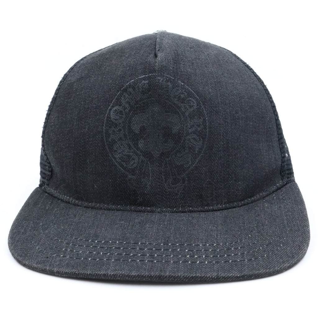 CHROME HEARTS(クロムハーツ) BS FLARE SCROLL LABEL BSフレア スクロールラベル 刺繍 メッシュ キャップ 帽子 ブラック