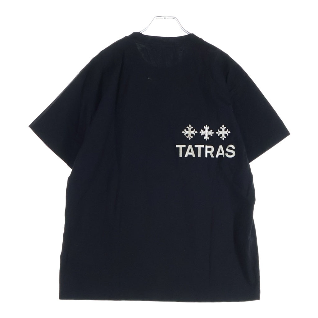 TATRAS(タトラス) NUNKI フロントロゴ刺繍 クルーネック 半袖Tシャツカットソー ブラック MTAT24S8193-M