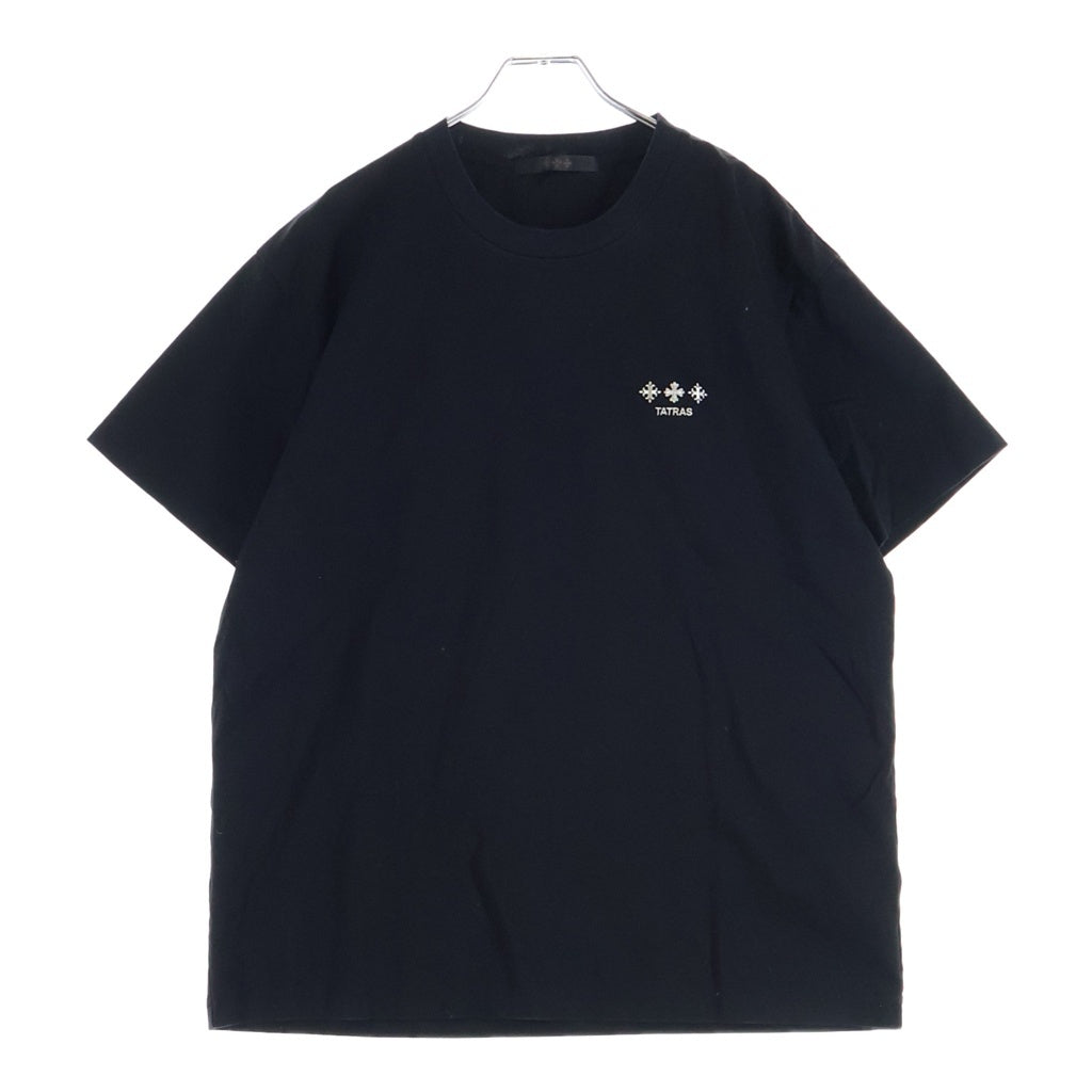 TATRAS(タトラス) NUNKI フロントロゴ刺繍 クルーネック 半袖Tシャツカットソー ブラック MTAT24S8193-M