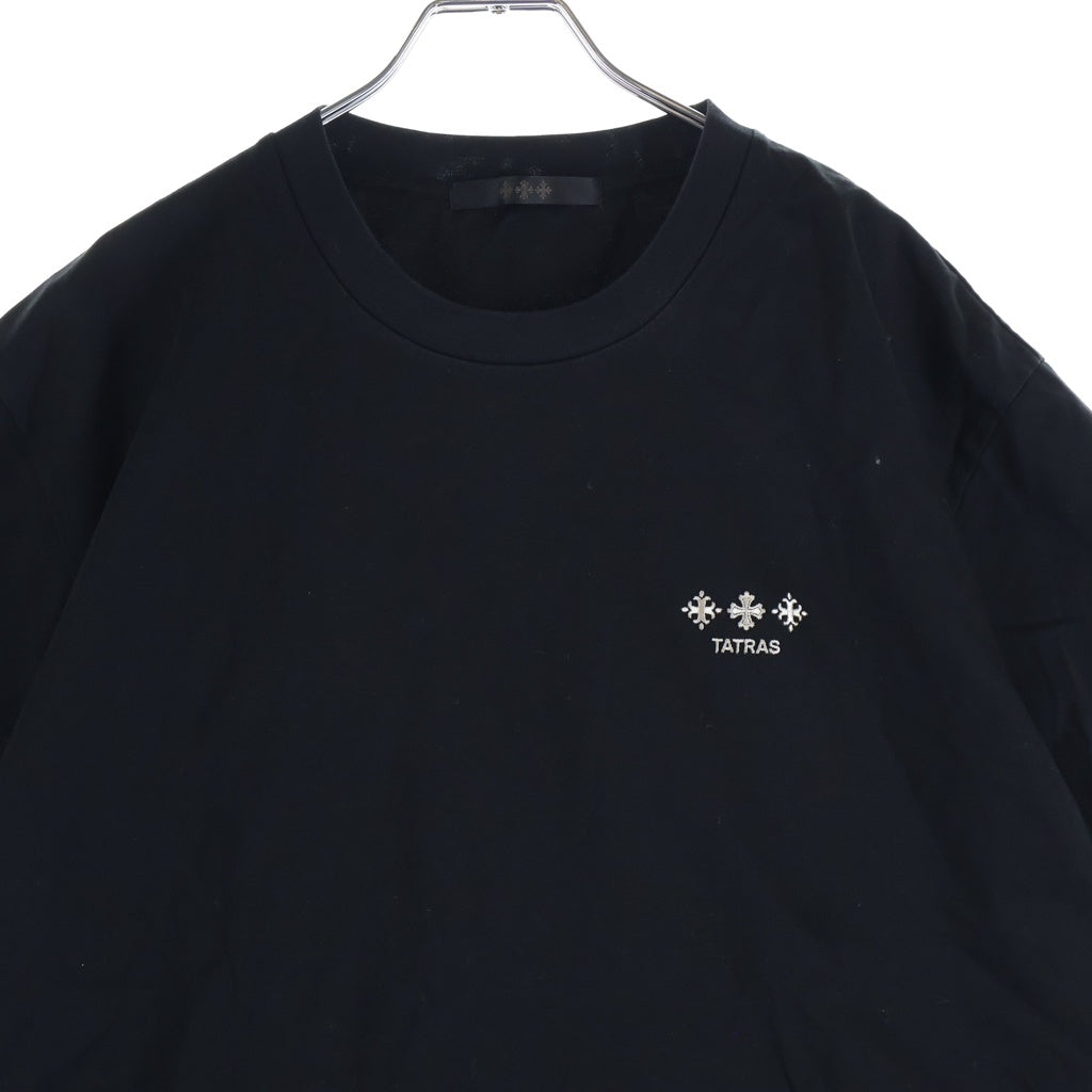 TATRAS(タトラス) NUNKI フロントロゴ刺繍 クルーネック 半袖Tシャツカットソー ブラック MTAT24S8193-M