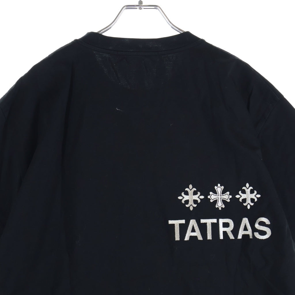 TATRAS(タトラス) NUNKI フロントロゴ刺繍 クルーネック 半袖Tシャツカットソー ブラック MTAT24S8193-M