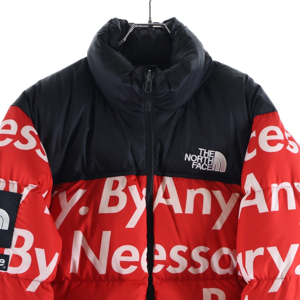 SUPREME(シュプリーム) 15AW×THE NORTH FACE BY ANY MEANS NUPTSE JACKET ザノースフェイス エニーミーンズ 文字 ヌプシダウンジャケット レッド ND51551I