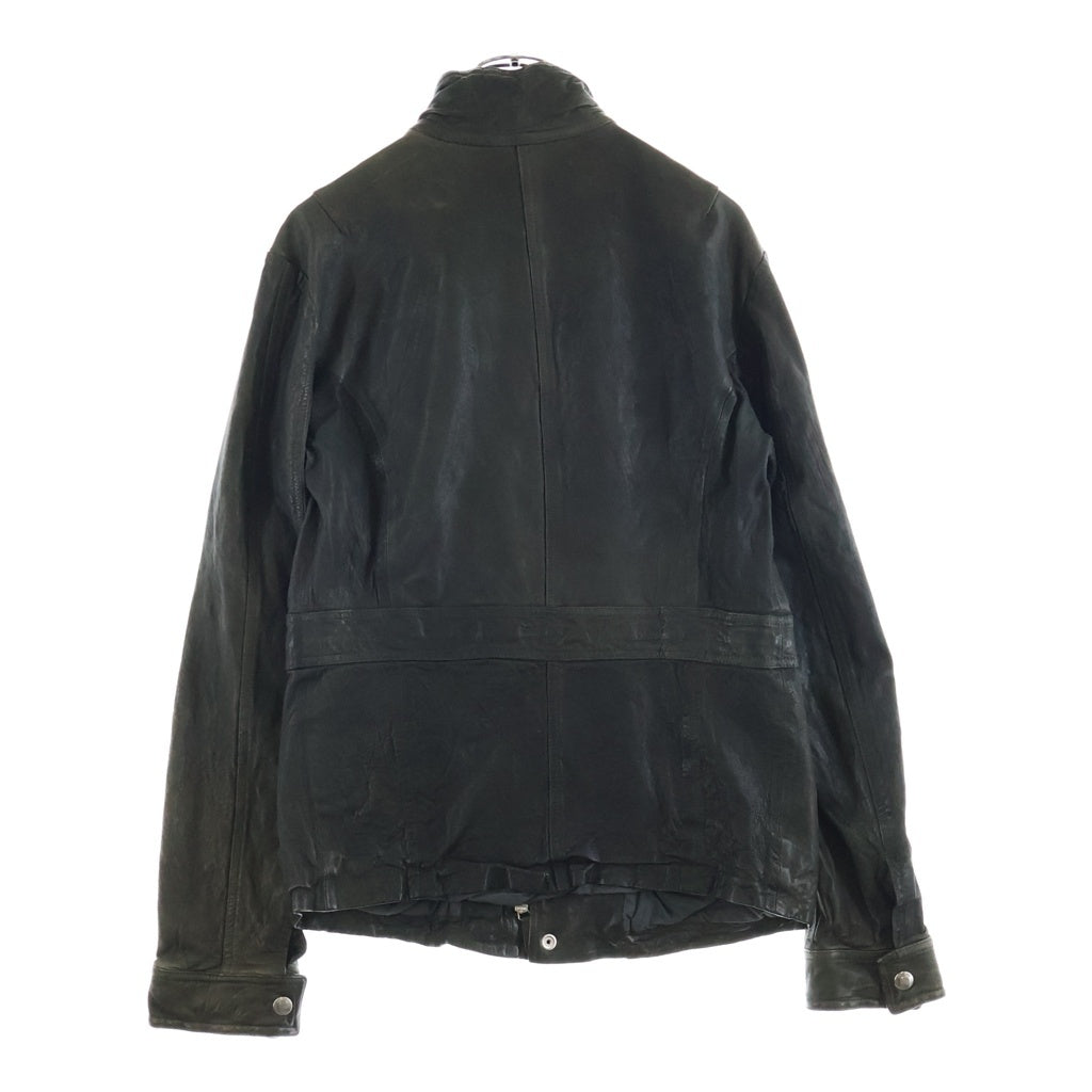 EMPORIO ARMANI(エンポリオアルマーニ) ラムレザー カバーオールジャケット ブラック J1G04P