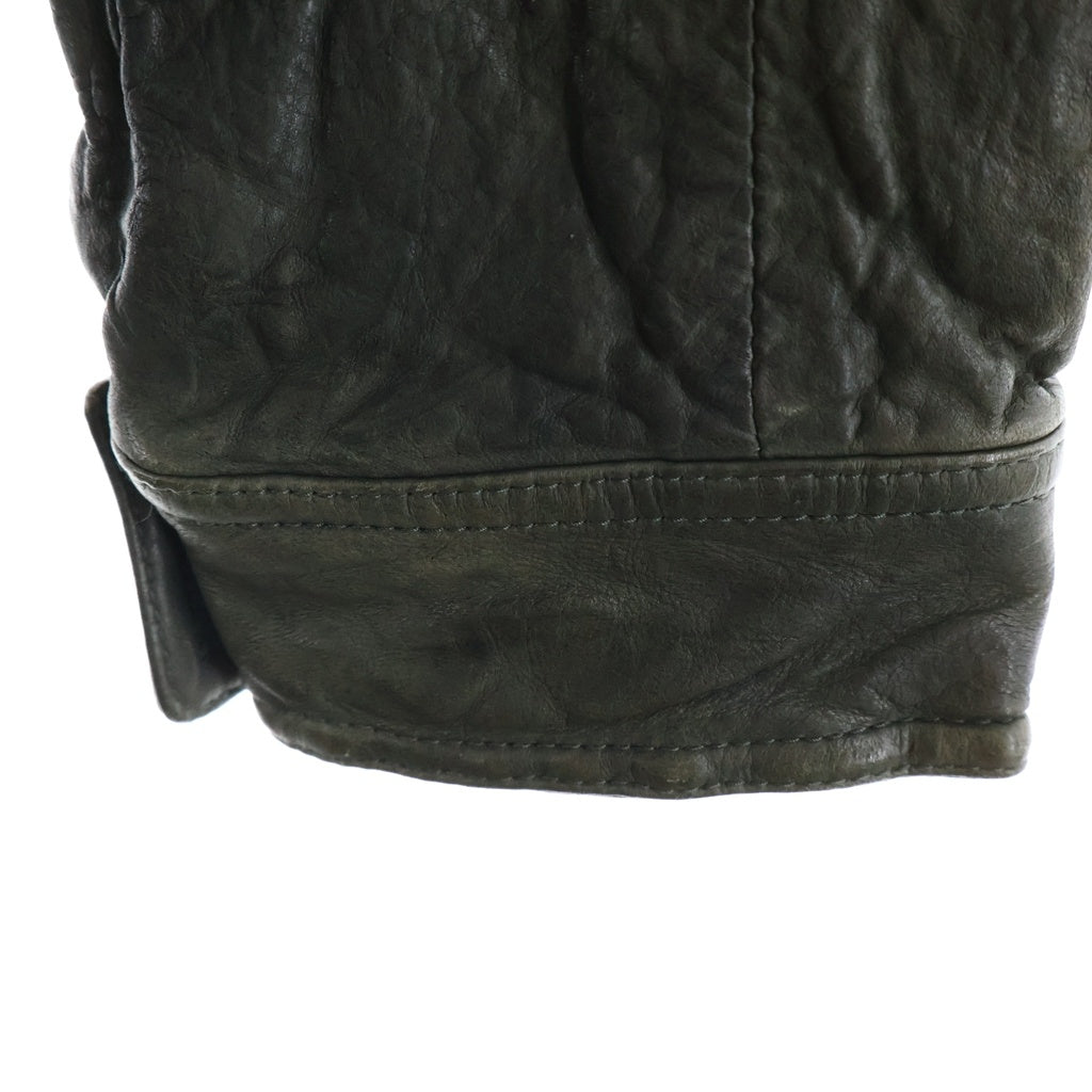 EMPORIO ARMANI(エンポリオアルマーニ) ラムレザー カバーオールジャケット ブラック J1G04P
