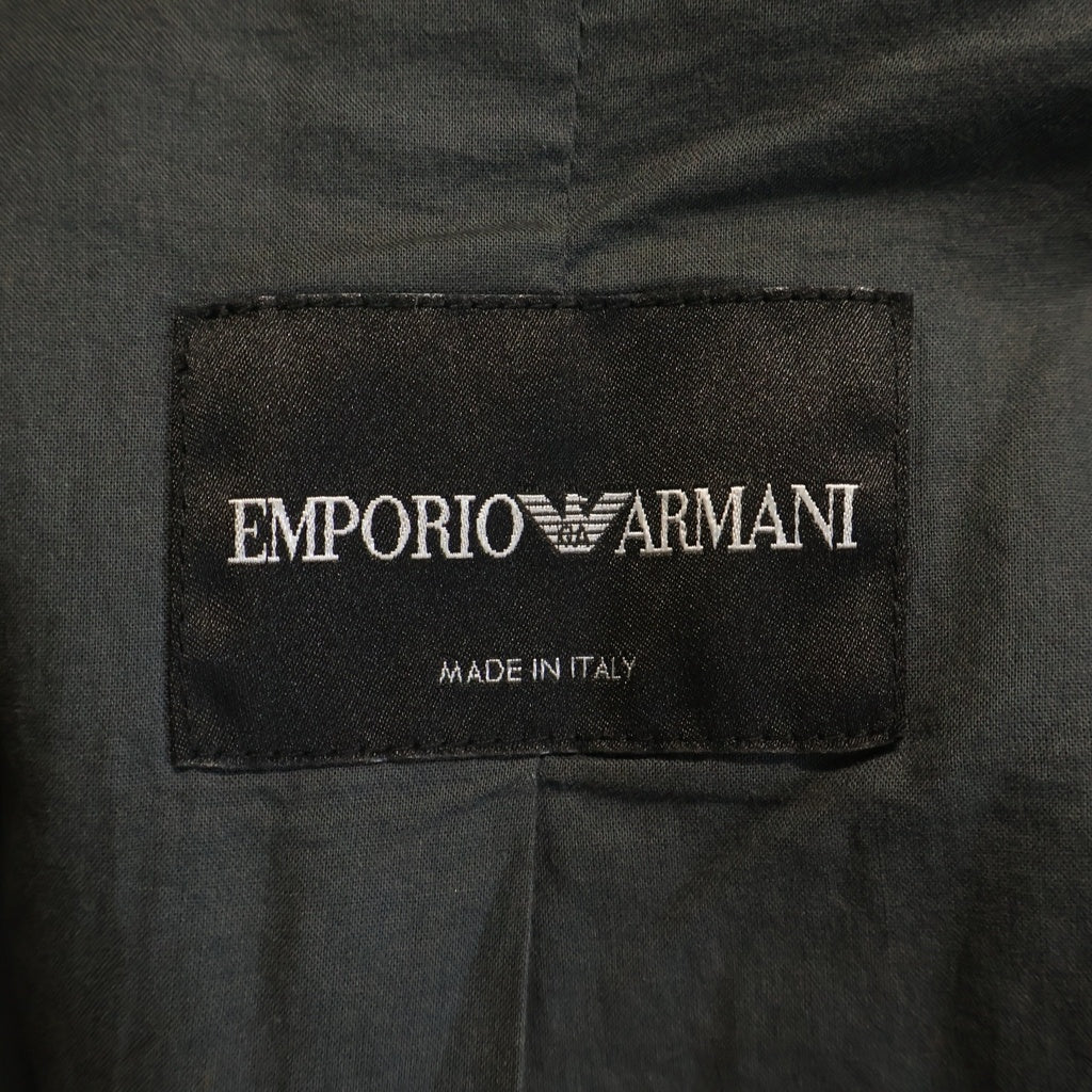 EMPORIO ARMANI(エンポリオアルマーニ) ラムレザー カバーオールジャケット ブラック J1G04P