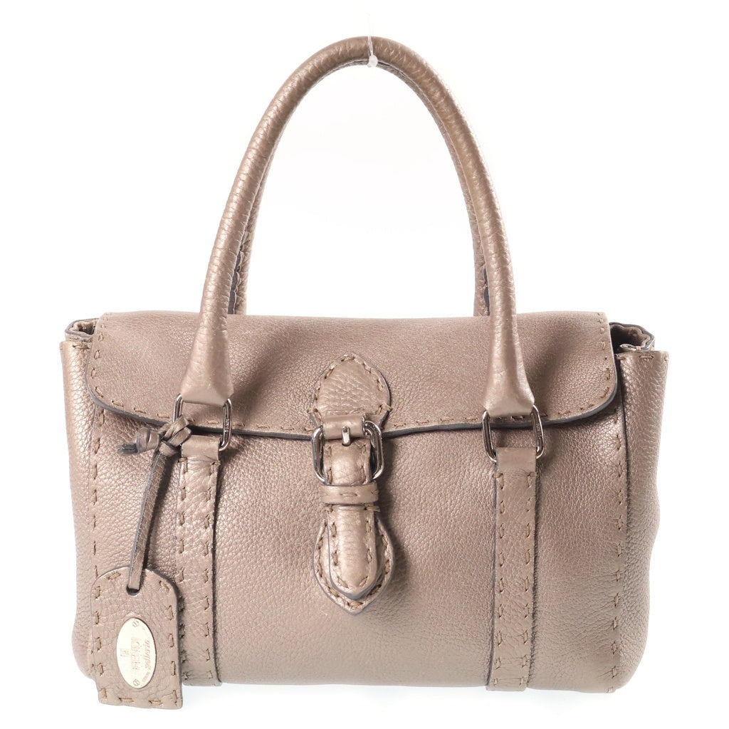 FENDI(フェンディ) セレリア ミニリンダ レザー ハンドバッグ ベージュ 8BR486 レディース