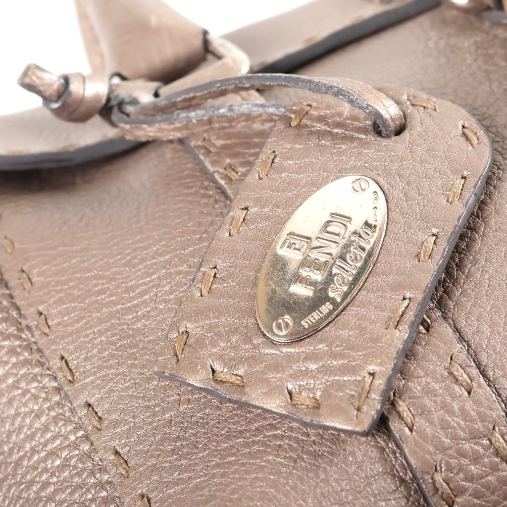FENDI(フェンディ) セレリア ミニリンダ レザー ハンドバッグ ベージュ 8BR486 レディース