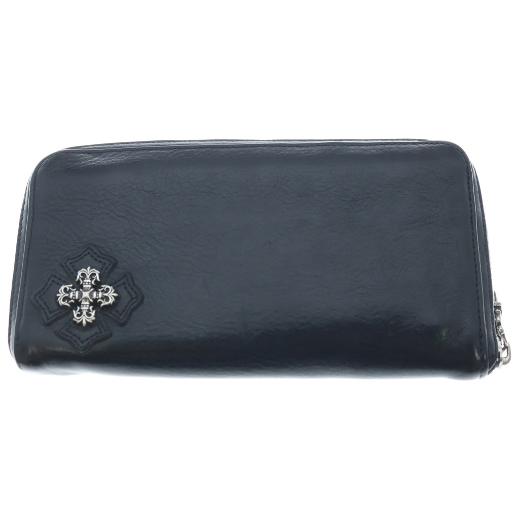 CHROME HEARTS(クロムハーツ) REC ZIP フィリグリークロス ラウンドファスナー 長財布 ウオレット ブラック