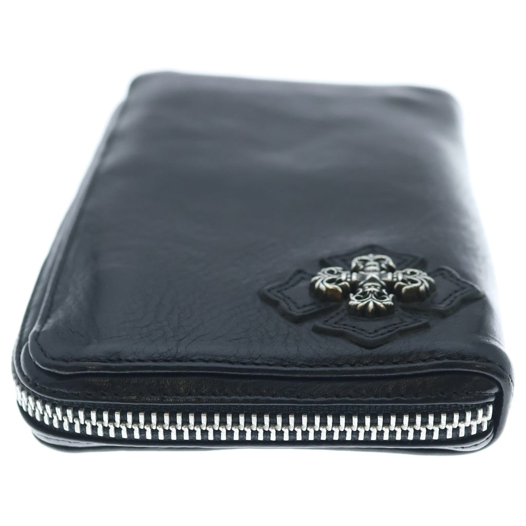 CHROME HEARTS(クロムハーツ) REC ZIP フィリグリークロス ラウンドファスナー 長財布 ウオレット ブラック
