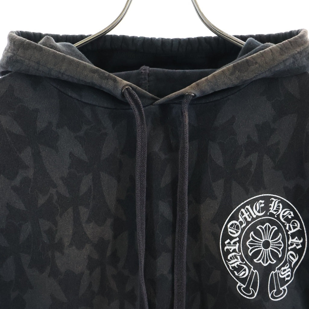 CHROME HEARTS(クロムハーツ) Graveyard Cemetery Cross Pullover Hoodie 総柄 グレイブヤード セメタリークロス パーカー フーディー ブラック