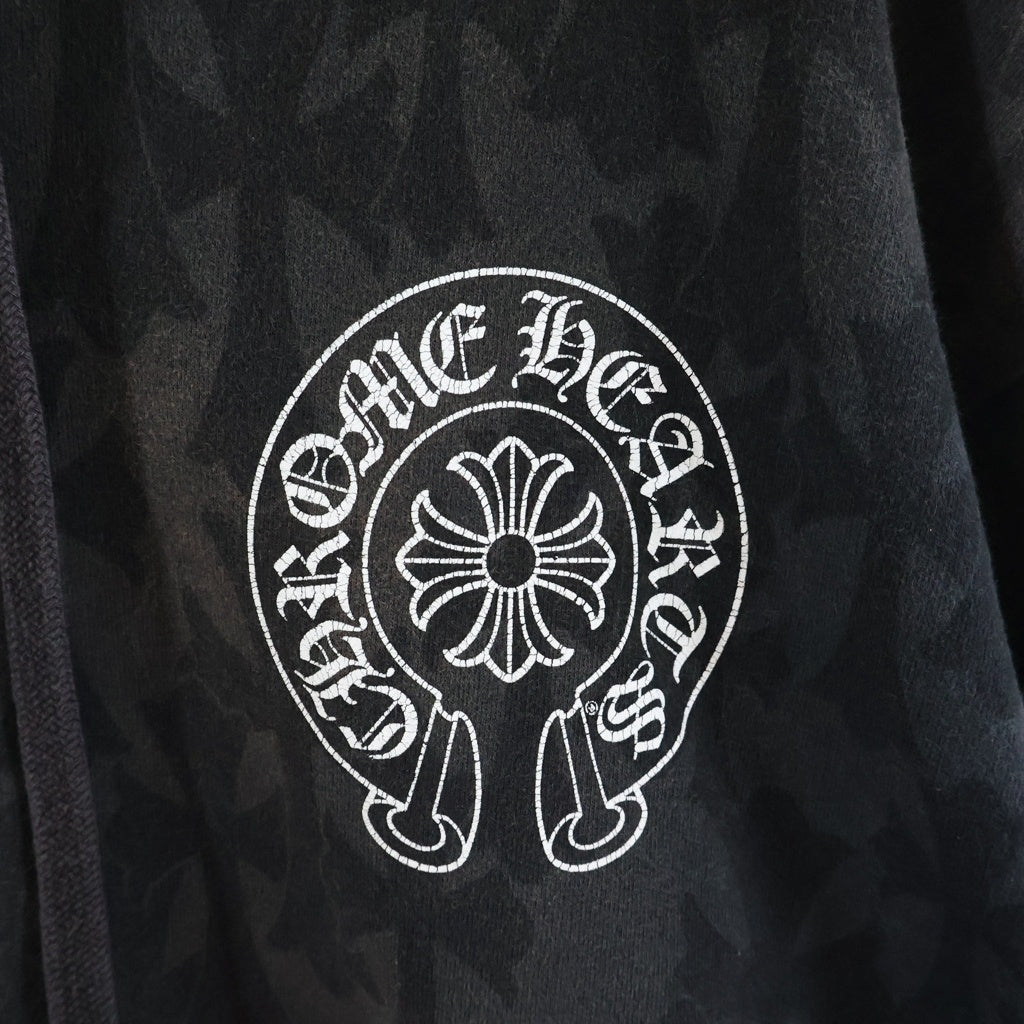 CHROME HEARTS(クロムハーツ) Graveyard Cemetery Cross Pullover Hoodie 総柄 グレイブヤード セメタリークロス パーカー フーディー ブラック