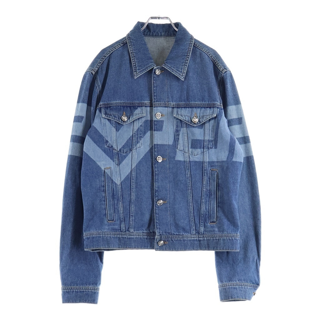 VERSACE(ヴェルサーチ) ロゴプリント デニムジャケット Gジャン A85236 ブルー