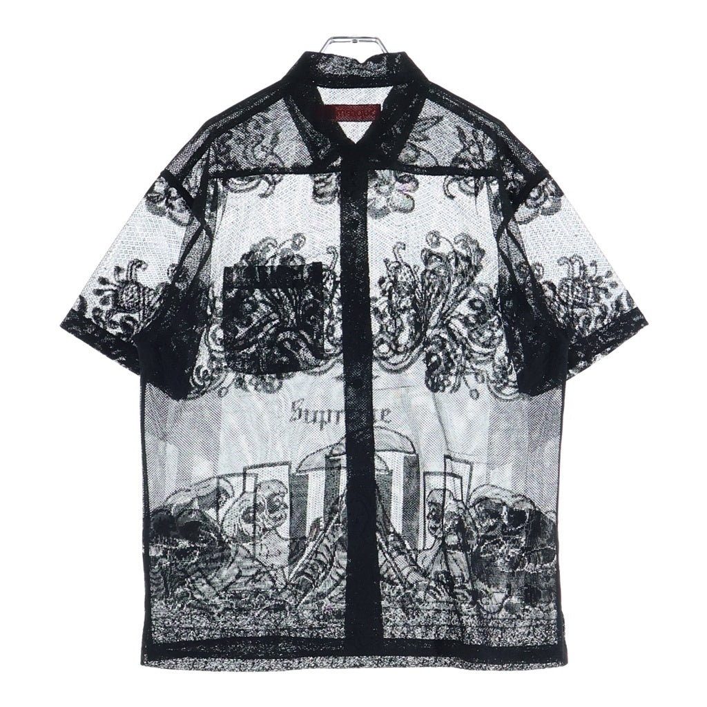 SUPREME(シュプリーム) 25SS LAST SUPPER LACE SS SHIRT 半袖シャツ 柄網メッシュ ブラック レディース