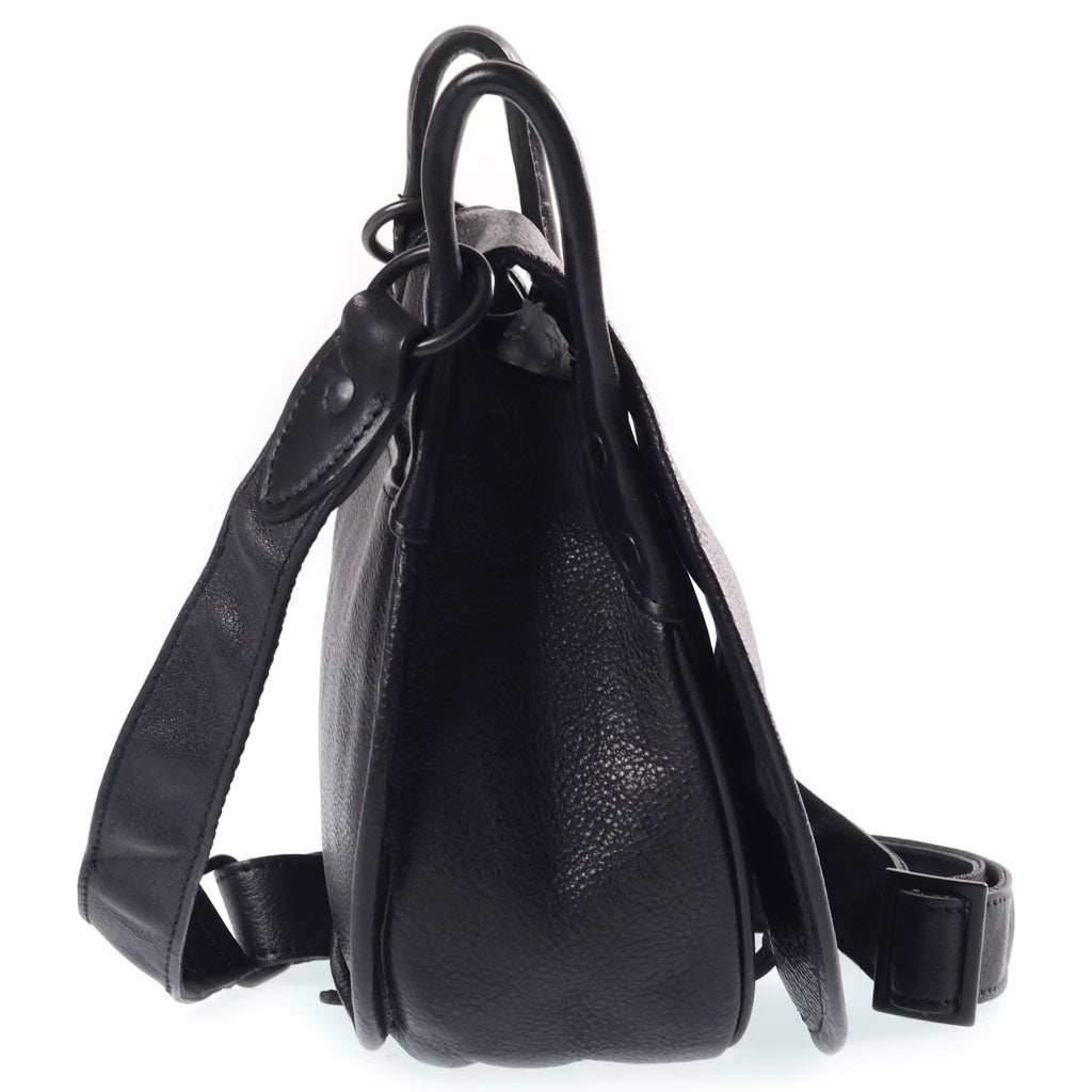 Yohji Yamamoto POUR HOMME(ヨウジヤマモト プールオム) 20SS ショルダーバッグ レザー HN-107-771 ブラック