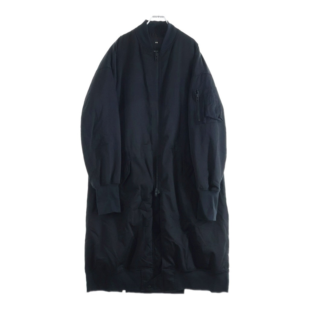Y-3(ワイスリー) オーバーサイズ MA1 ロングボンバージャケット ブラック