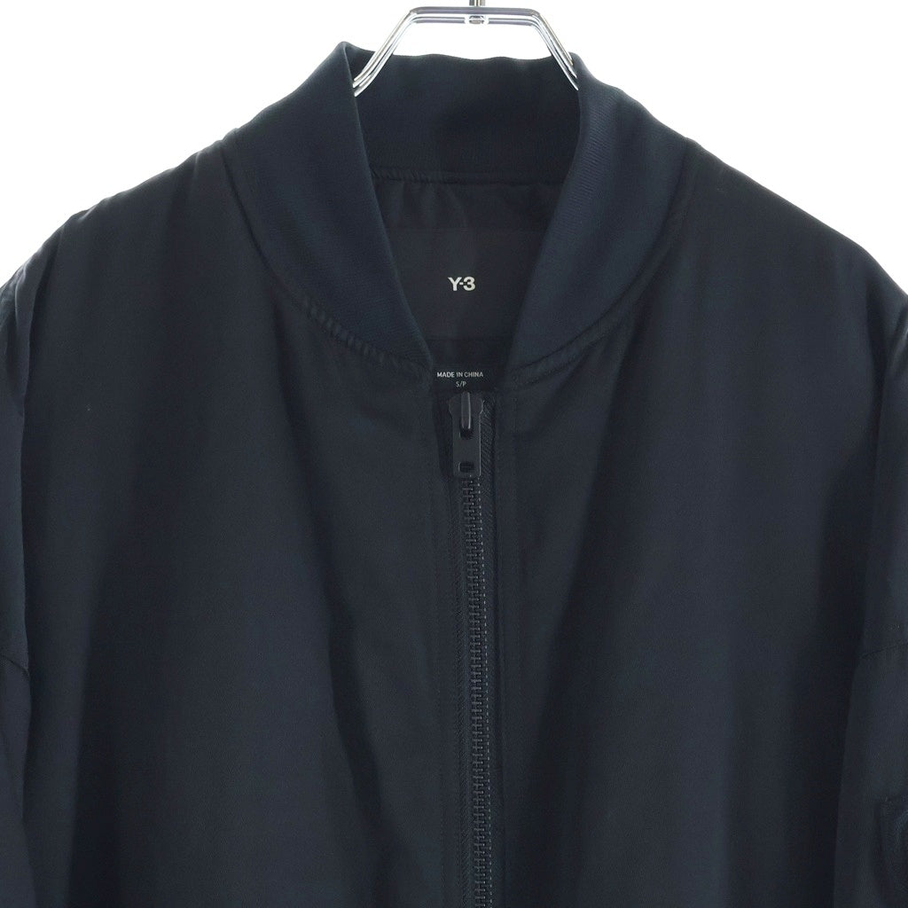Y-3(ワイスリー) オーバーサイズ MA1 ロングボンバージャケット ブラック