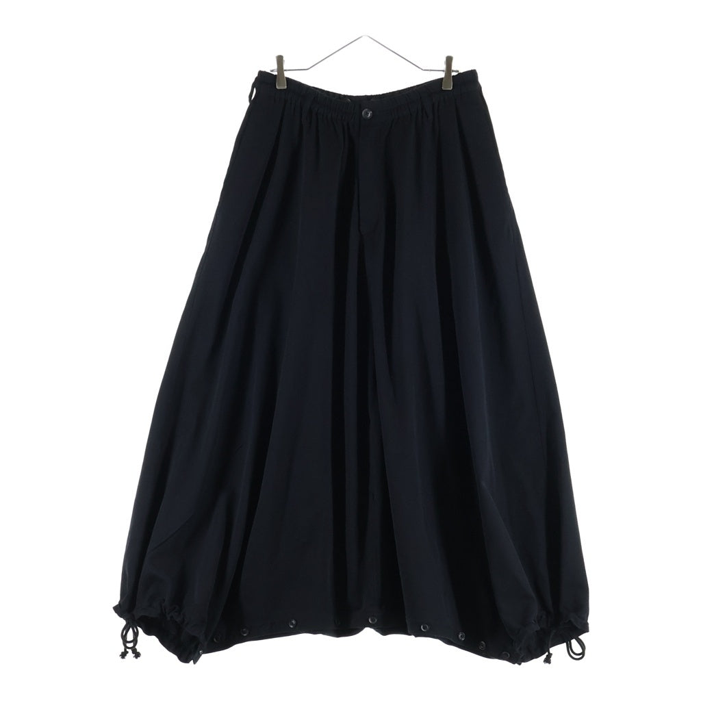 Yohji Yamamoto POUR HOMME(ヨウジヤマモト プールオム) ウール ワイドスラックス バルーンパンツ ベルトループ ドローコード ブラック