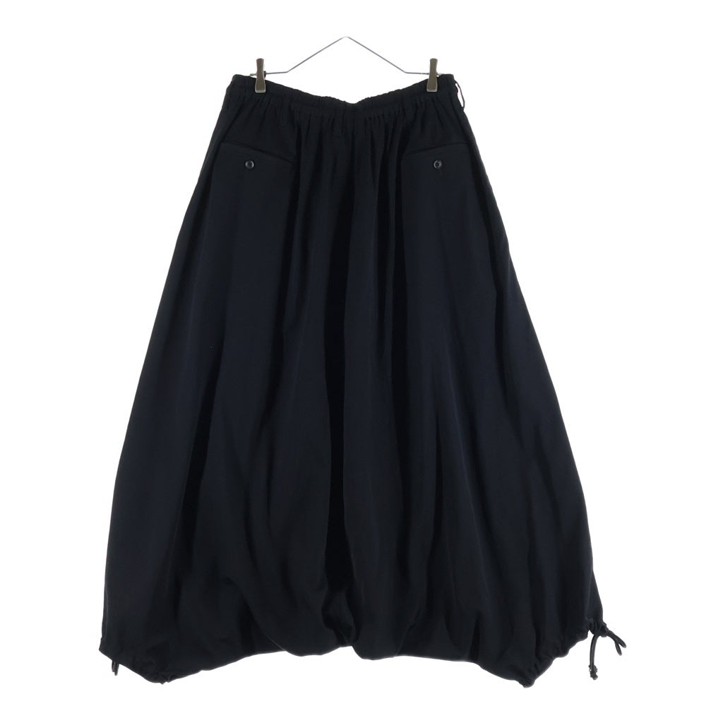 Yohji Yamamoto POUR HOMME(ヨウジヤマモト プールオム) ウール ワイドスラックス バルーンパンツ ベルトループ ドローコード ブラック