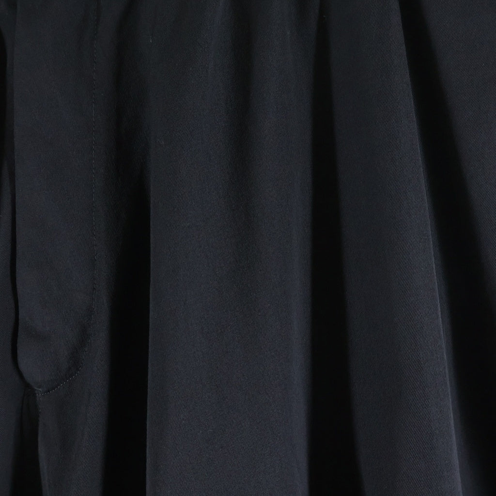 Yohji Yamamoto POUR HOMME(ヨウジヤマモト プールオム) ウール ワイドスラックス バルーンパンツ ベルトループ ドローコード ブラック