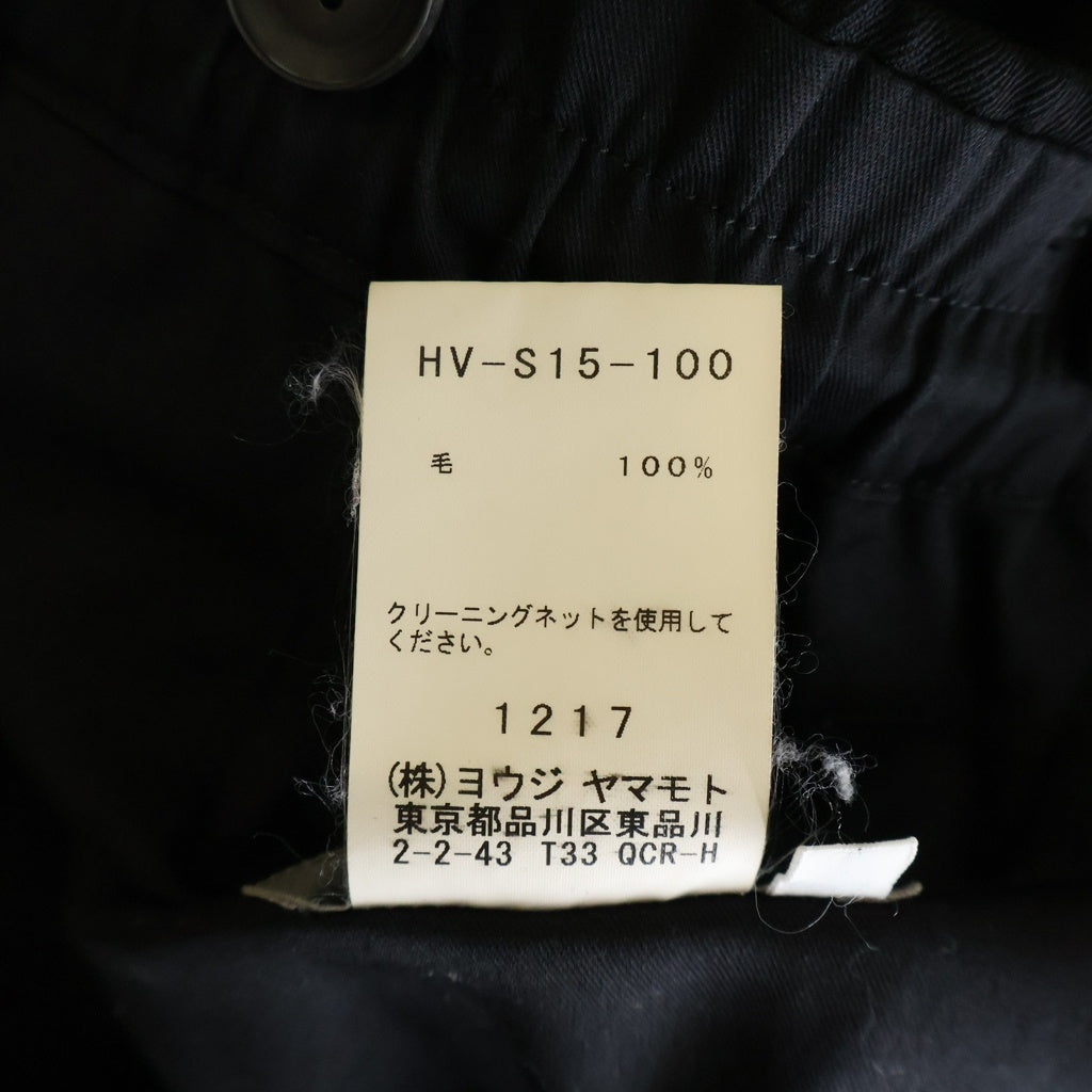 Yohji Yamamoto POUR HOMME(ヨウジヤマモト プールオム) ウール ワイドスラックス バルーンパンツ ベルトループ ドローコード ブラック