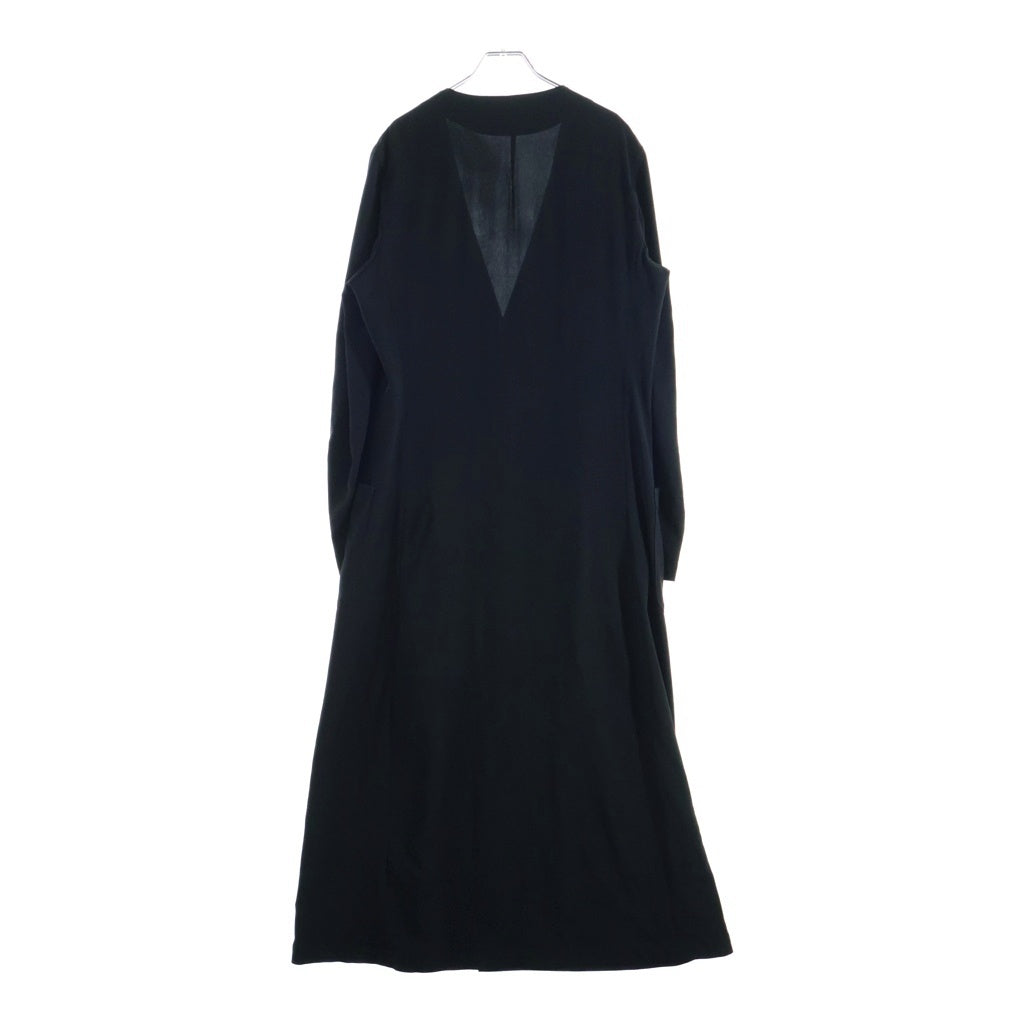Yohji Yamamoto POUR HOMME(ヨウジヤマモト プールオム) ロングショールジャケット ダブルポケット ブラック