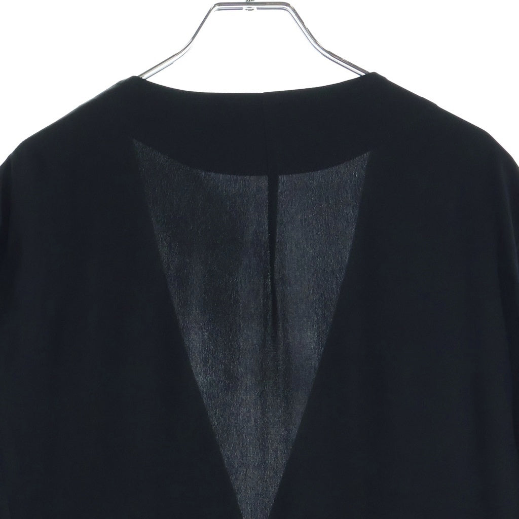 Yohji Yamamoto POUR HOMME(ヨウジヤマモト プールオム) ロングショールジャケット ダブルポケット ブラック