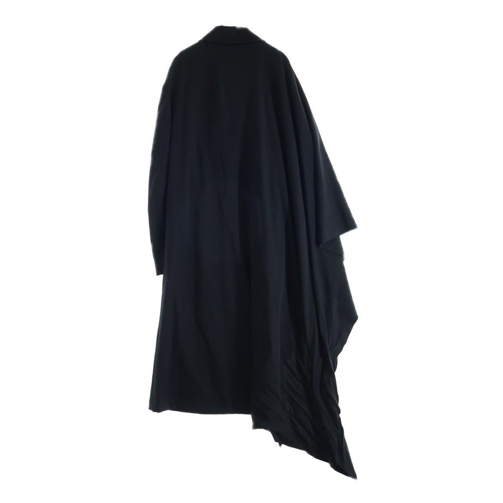 Yohji Yamamoto POUR HOMME(ヨウジヤマモト プールオム) アシンメトリー ダブルブレスト ロングコート ブラック