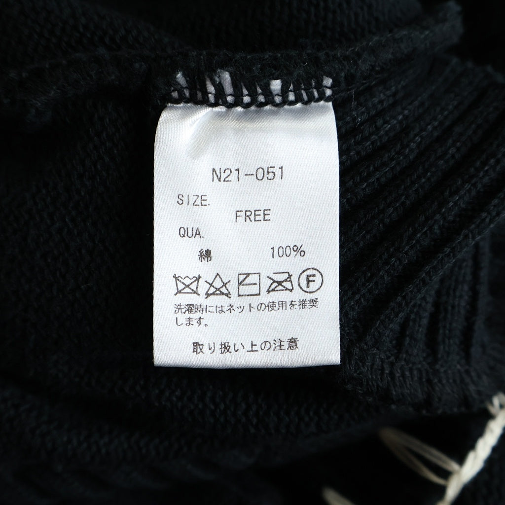 NO BRAND(ノーブランド) NOT CONVENTIONAL ハンドステッチ コットン セーター ブラック