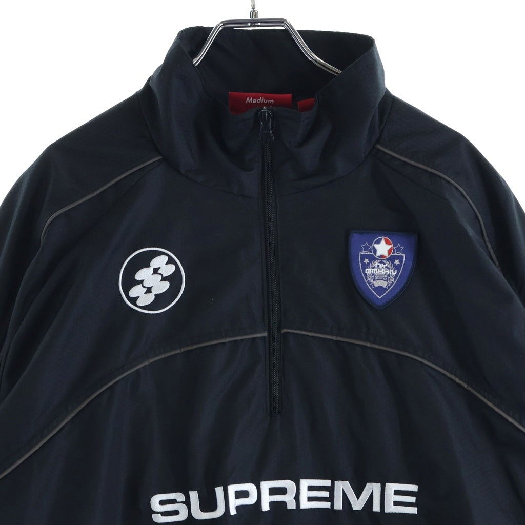 SUPREME(シュプリーム) 24AW Reflective Piping Pullover リフレクティブ パイピング プルオーバー ハーフジップジャケット ブラック