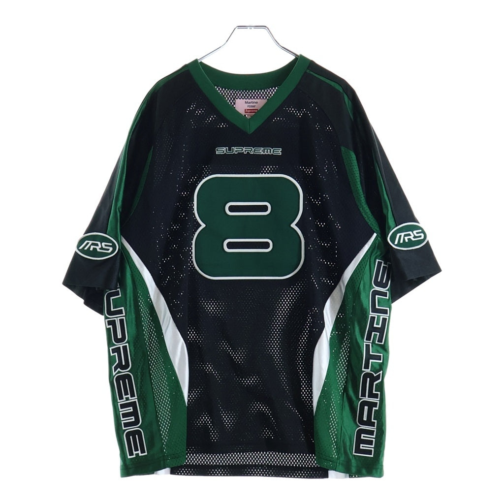 SUPREME(シュプリーム) 24AW ×Martine Rose Football Jersey マーティン・ローズ フットボールジャージ メッシュ半袖Tシャツカットソー ブラック/グリーン