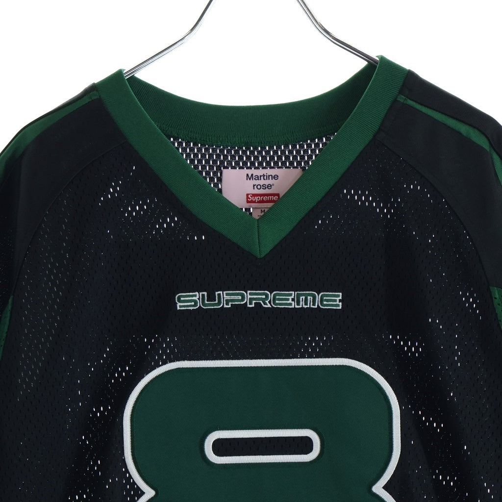 SUPREME(シュプリーム) 24AW ×Martine Rose Football Jersey マーティン・ローズ フットボールジャージ メッシュ半袖Tシャツカットソー ブラック/グリーン