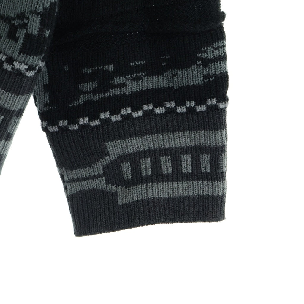 WTAPS(ダブルタップス) 24AW PALMER 813 SWEATER ACRYLIC ジャガードニットセーター カーディガン ブラック/グレー 242MADT-KNM07