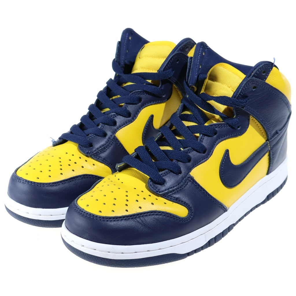 NIKE(ナイキ) DUNK HIGH SP MICHIGAN ダンクハイ ミシガン ミッドカットスニーカー シューズ ネイビー/イエロー US9/27.0cm CZ8149-700