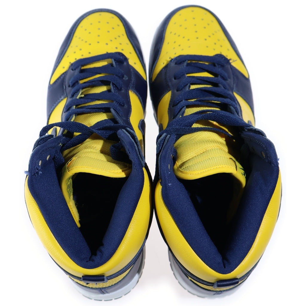 NIKE(ナイキ) DUNK HIGH SP MICHIGAN ダンクハイ ミシガン ミッドカットスニーカー シューズ ネイビー/イエロー US9/27.0cm CZ8149-700