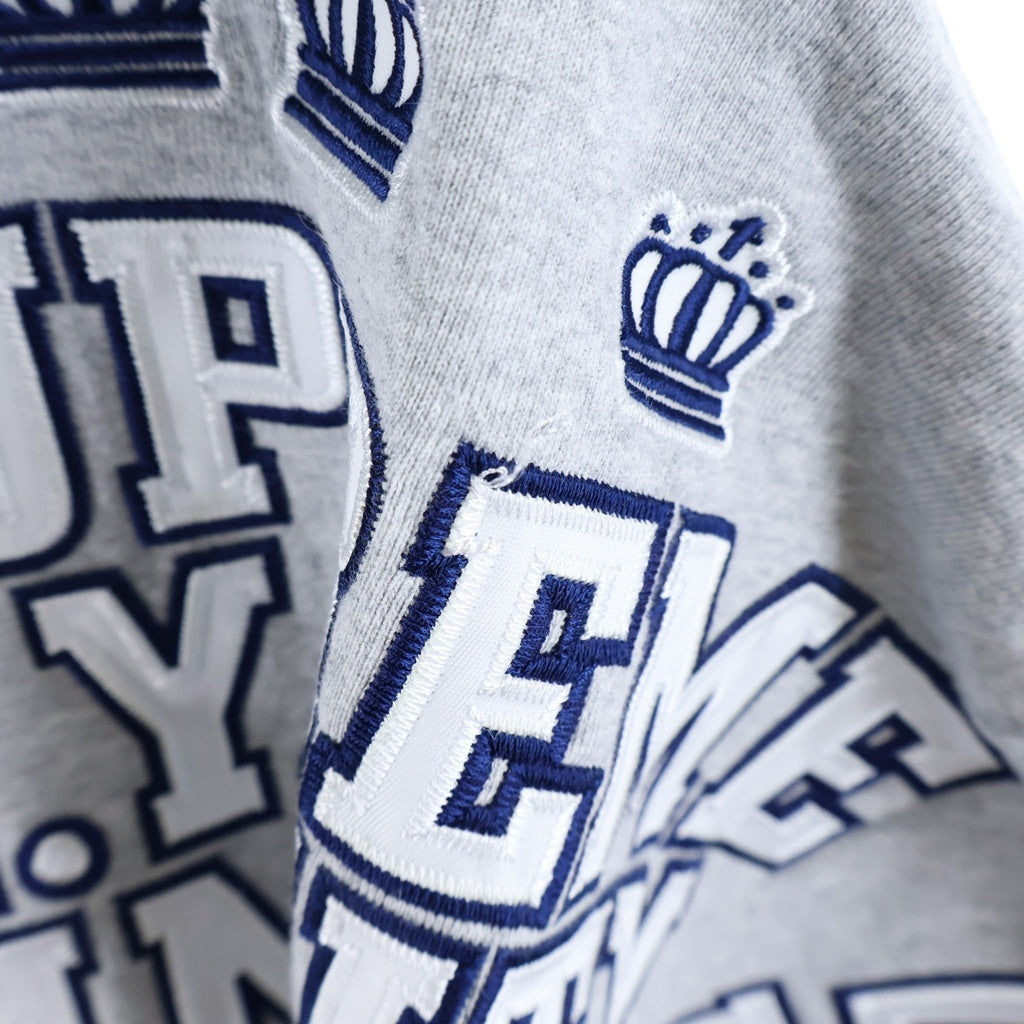 SUPREME(シュプリーム) 25AW League Champs Zip Up Hooded Sweatshirt ロゴ刺繍 ジップアップパーカー フーディー グレー
