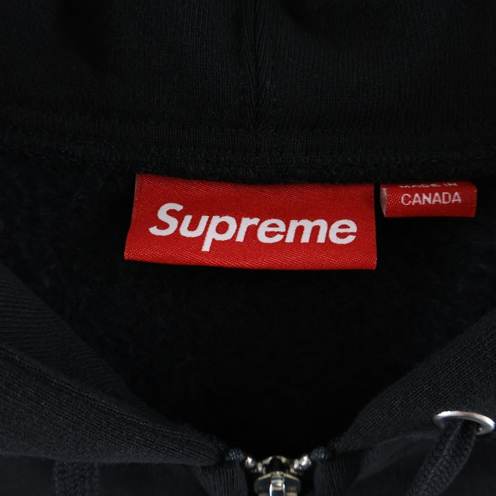 SUPREME(シュプリーム) 25AW Collegiate Applique Zip Up Hooded Sweatshirt ロゴ刺繍 ジップアップパーカー フーディー ブラック