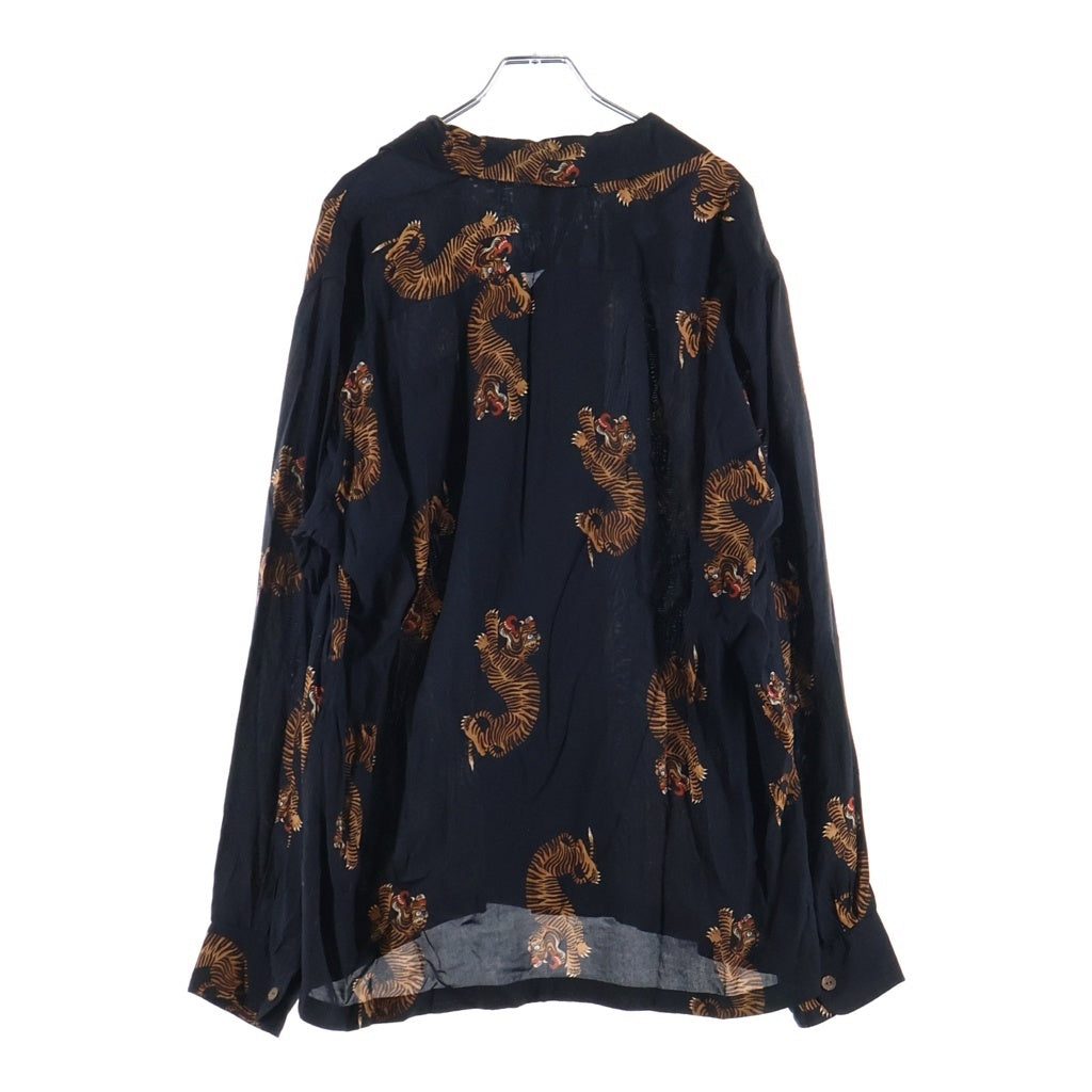 WACKO MARIA(ワコマリア) Tim Lehi Hawaian Shirt 虎 開襟 レーヨン 長袖シャツ ブラック