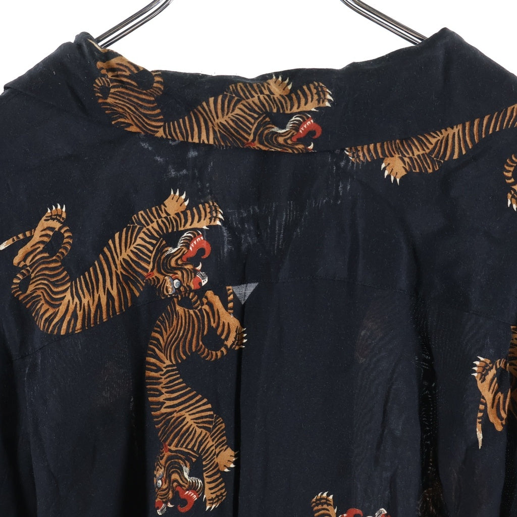 WACKO MARIA(ワコマリア) Tim Lehi Hawaian Shirt 虎 開襟 レーヨン 長袖シャツ ブラック