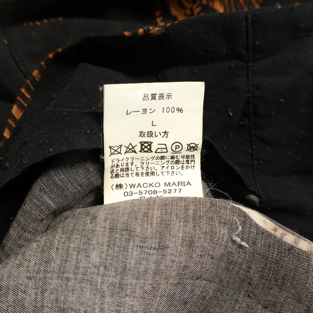 WACKO MARIA(ワコマリア) Tim Lehi Hawaian Shirt 虎 開襟 レーヨン 長袖シャツ ブラック