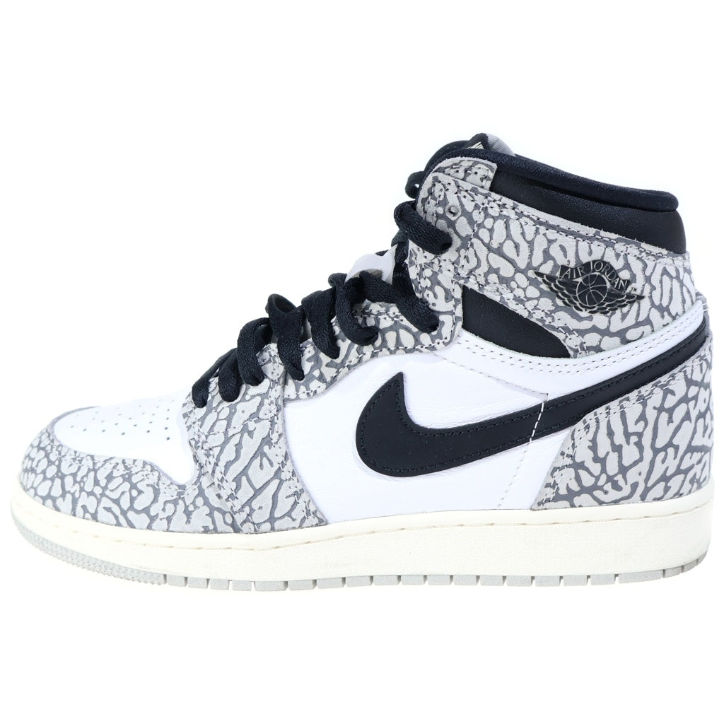 NIKE(ナイキ) GS AIR JORDAN 1 RETRO HIGH OG WHITE CEMENT エアジョーダン1ホワイトセメント FD1437-052 レディース ハイカットスニーカー US6Y/24.0cm ホワイト