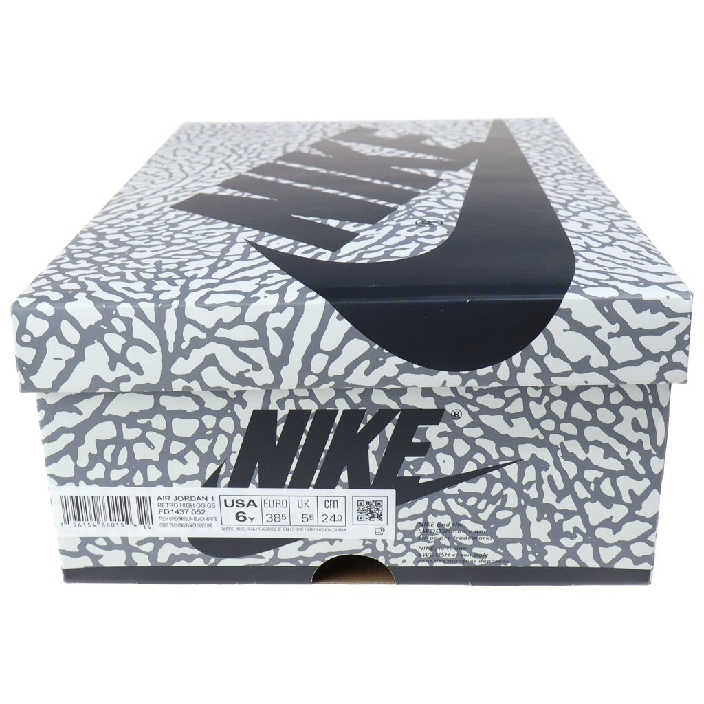 NIKE(ナイキ) GS AIR JORDAN 1 RETRO HIGH OG WHITE CEMENT エアジョーダン1ホワイトセメント FD1437-052 レディース ハイカットスニーカー US6Y/24.0cm ホワイト
