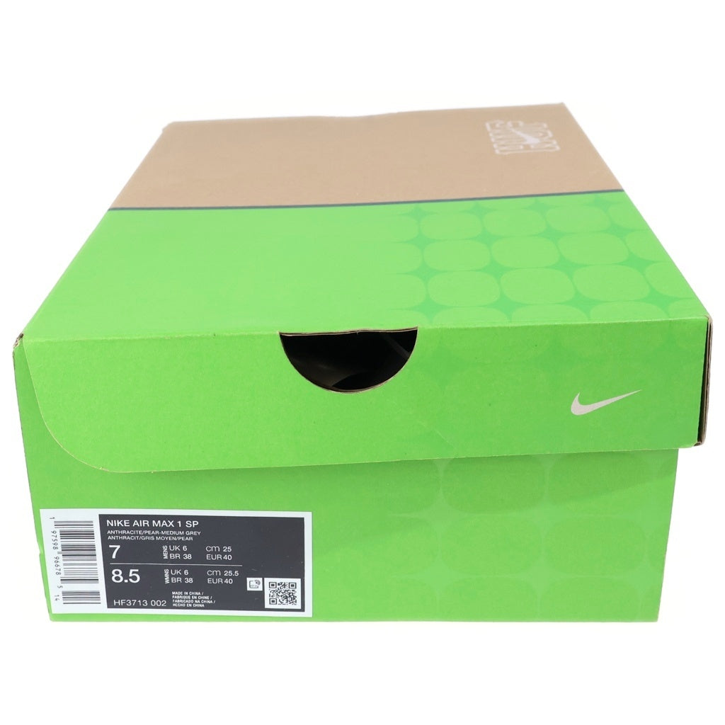 NIKE(ナイキ) × AIR MAX SP ANTHRACITE-PEAR/MEDIUM GREY HF3713-002 ナイキ エア マックス 1 ハフ ローカットスニーカー US7/25.0cm グレー