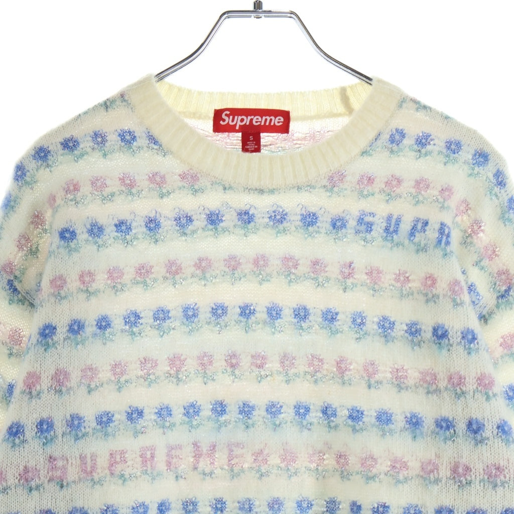 SUPREME(シュプリーム) 25AW FLOWERS METALLIC SWEATER 花柄 フラワーズ メタリック セーター ニット ホワイト ー
