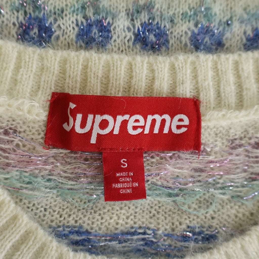 SUPREME(シュプリーム) 25AW FLOWERS METALLIC SWEATER 花柄 フラワーズ メタリック セーター ニット ホワイト ー