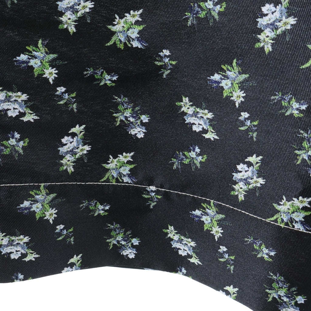 GANNI(ガニー) FLORAL JACQUARD SHORTS フローラル ジャガード レディース ショーツ 花柄 ダブルアイレットベルト ブラック
