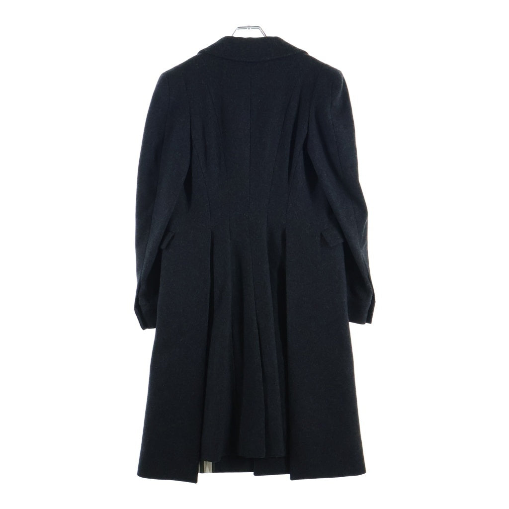 Vivienne Westwood(ヴィヴィアンウエストウッド) オーブボタン ウール ロングコート ストライプ裏地 レディース チャコールグレー